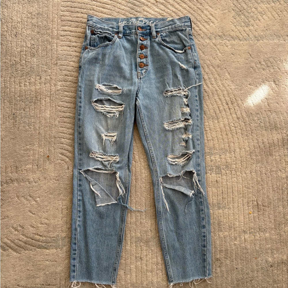 We The Free High Rise Distressed Denim Jeans